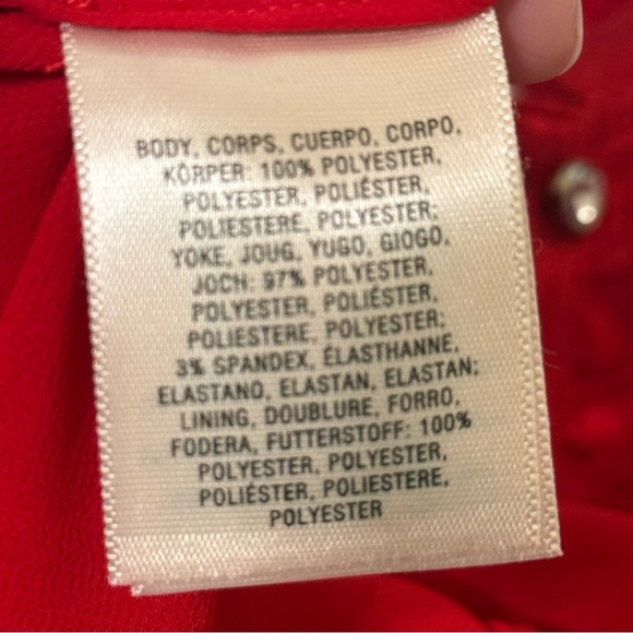 Moulinette Soeurs Anthropologie Red Short Sleeve Button Front Blouse size 2 - Picture 6 of 8